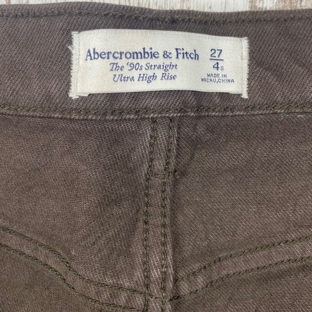 Abercrombie & Fitch 90s Straight Ultra High Rise Jeans Women's 27/4S Brown Denim - Picture 6 of 12